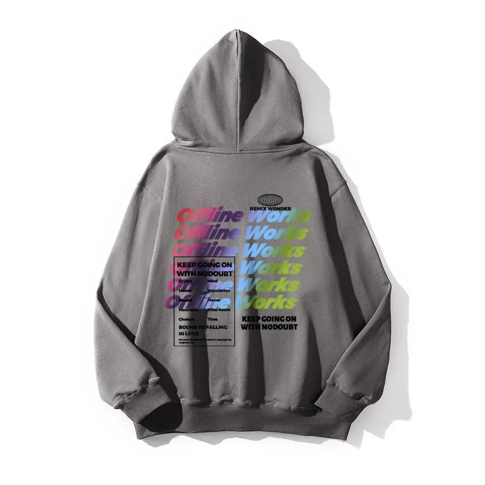 Gradient Letters Printed Hoodie Men - Bellarte Enchanté Gradient Letters Printed Hoodie Men